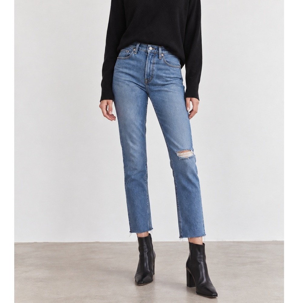 Rag & Bone Pamela Jeans Women's 27 Medium Wash Distressed Urban Streetwear Denim